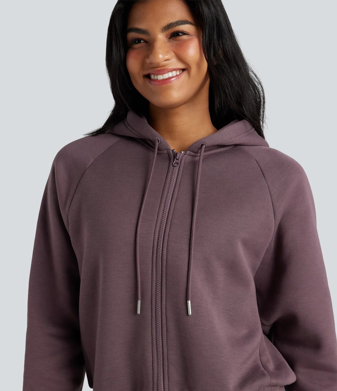 Hooded Double Zipper Oversized Fleece Casual Cotton Sweatshirt with Pockets
